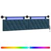 vidaXL T&ecirc;te de lit suspendue Avec lumi&egrave;re LED Bleu Velours