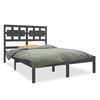 vidaXL Cadre de lit sans matelas gris 120x190 cm bois massif