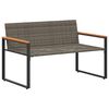vidaXL banc avec coussin Gris et bleu marine 115 x 65 x 72 cm Rotin