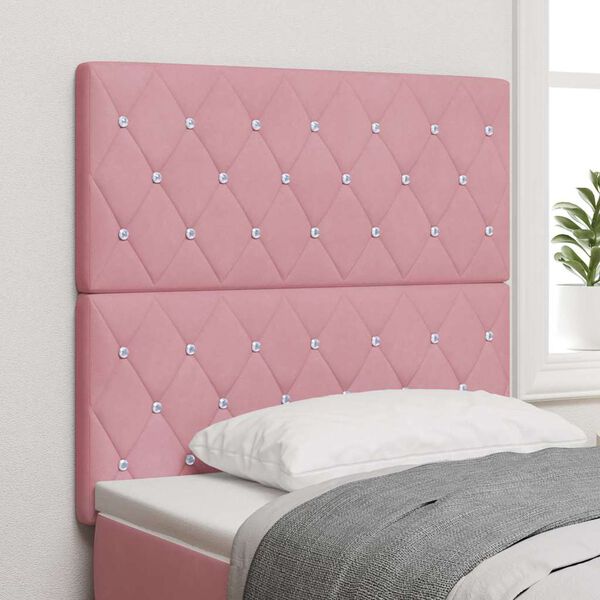 vidaXL T&ecirc;te de lit LED avec des lumi&egrave;res &agrave; LED Rose 90 cm Polyester