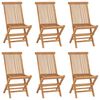 vidaXL Chaises pliantes 6 pi&egrave;ces en teck massif