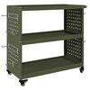 vidaXL Chariot &agrave; outils avec &eacute;tag&egrave;re Vert olive 75 x 35 x 73 cm