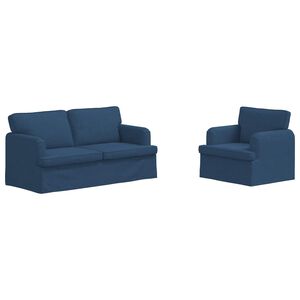 vidaXL Ensemble de Canap&eacute;s 2 pcs Bleu 162 x 80 x 85 cm tissu