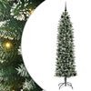 vidaXL Arbre de No&euml;l artificiel slim Vert et blanc 210 cm