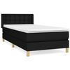 vidaXL Sommier &agrave; lattes de lit avec matelas Noir 100x200 cm Tissu