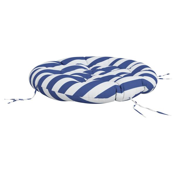 vidaXL Coussin rond rayure bleue/blanche &Oslash; 100 x11 cm tissu oxford