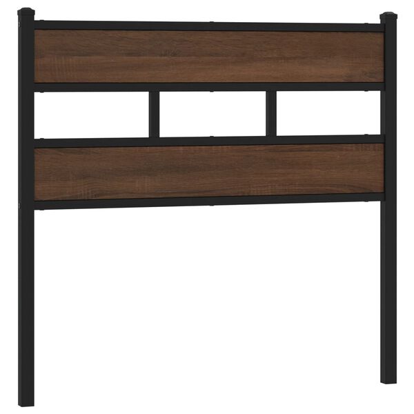 vidaXL T&ecirc;te de lit de remplacement ch&ecirc;ne marron 107 cm acier et bois d'ing&eacute;nierie