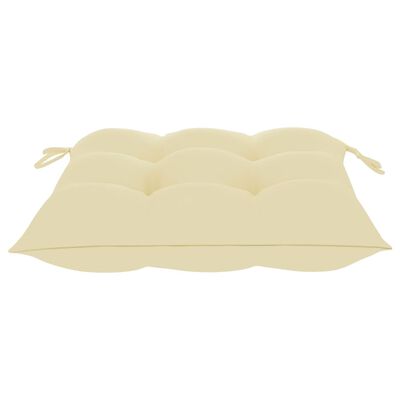 vidaXL Chaises de jardin et coussins blanc crème lot de 6 Teck massif