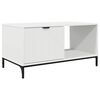 vidaXL Table basse avec tiroir Blanc 90 x 49 x 46 cm Bois d'ing&eacute;nierie