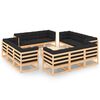 vidaXL Salon de jardin 13 pcs avec coussins Bois de pin massif