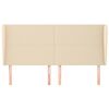vidaXL T&ecirc;te de lit avec oreilles Cr&egrave;me 163x23x118/128 cm Tissu