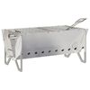 vidaXL Foyer de camping 42 x 22 x 18 cm Acier inoxydable Argent&eacute;