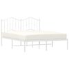 vidaXL Cadre de lit m&eacute;tal sans matelas et t&ecirc;te de lit blanc 140x200 cm