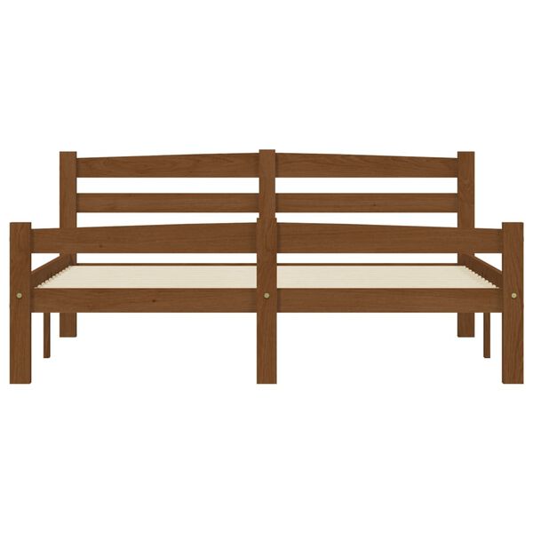 vidaXL Cadre de lit avec 4 tiroirs Marron miel Bois de pin 140x200 cm