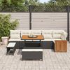 vidaXL Ensemble de canap&eacute; de jardin avec coussin 9 pcs Noir et Cr&egrave;me