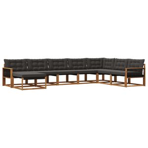 vidaXL Ensemble de canap&eacute;s d'ext&eacute;rieur 8 pcs Naturel et noir