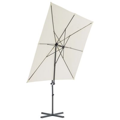 vidaXL Parasol de jardin en porte-à-faux avec mât en acier sable