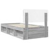 vidaXL Cadre de lit Gris Sonoma 90 x 190 cm Pin massif