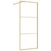 vidaXL Paroi de douche avec verre ESG transparent dor&eacute; 80x195 cm