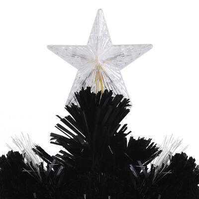 vidaXL Sapin de Noël et flocons de neige LED Noir 180 cm Fibre optique