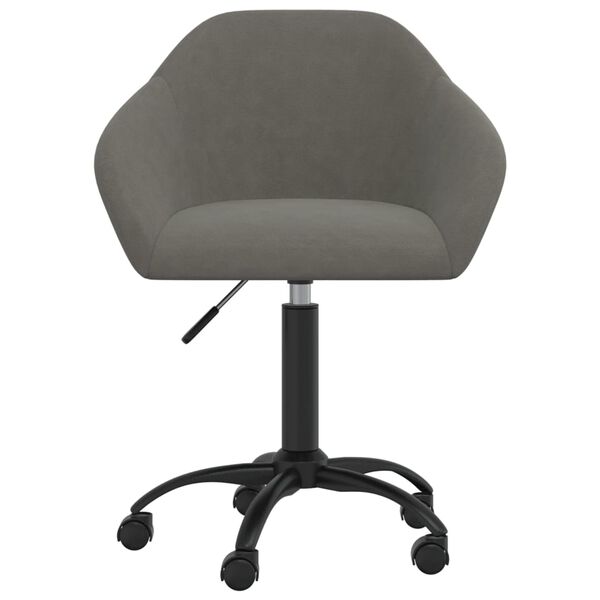vidaXL Chaise pivotante de bureau Gris fonc&eacute; Velours