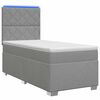 vidaXL Lit de box spring avec matelas et LED Gris clair 90 x 190 cm
