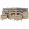 vidaXL Ensemble de canap&eacute; de jardin 8 pcs Beige Poly rotin