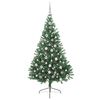 vidaXL Sapin de No&euml;l artificiel pr&eacute;-&eacute;clair&eacute; Vert 210 cm PVC