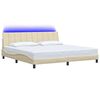 vidaXL Cadre de lit sans matelas Hanko cr&egrave;me 200x200 cm tissu