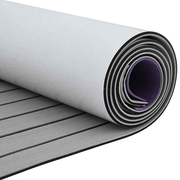 vidaXL Tapis de bateau Gris clair avec du noir 240 x 60 x 0,5 cm EVA