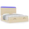 VidaXL Cadre de lit ottoman avec matelas cr&egrave;me 200x200cm tissu