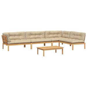 vidaXL Salon palette de jardin avec coussins 5pcs bois d'acacia massif