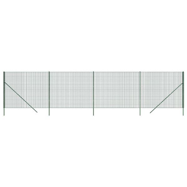 vidaXL Clôture en treillis métallique vert 2x10 m acier galvanisé