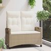 vidaXL Banc de jardin avec oreiller Beige et cr&egrave;me 105 x 60 x 112 cm