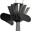 vidaXL Ventilateur de po&ecirc;le aliment&eacute; par chaleur 2 pales Noir