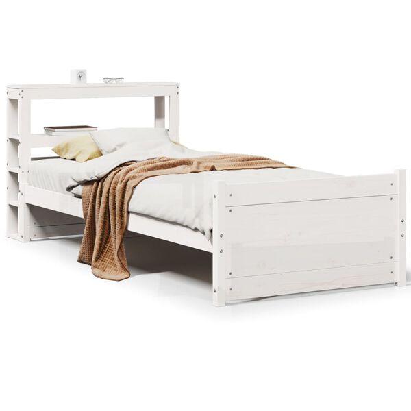 vidaXL Cadre de lit avec t&ecirc;te de lit sans matelas blanc 90x190 cm