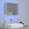 vidaXL Armoire &agrave; miroir LED Sonoma gris 60x12x45 cm Bois d'ing&eacute;nierie