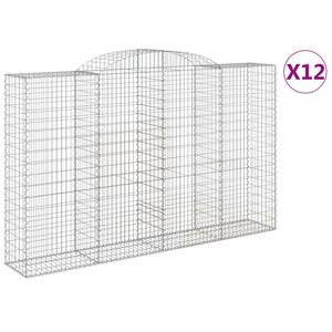 vidaXL Paniers &agrave; gabions arqu&eacute;s 12 pcs 300x50x180/200 cm fer galvanis&eacute;
