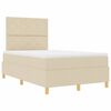 vidaXL Lit &agrave; ressort LED avec matelas Cr&egrave;me 120 x 200 cm tissu