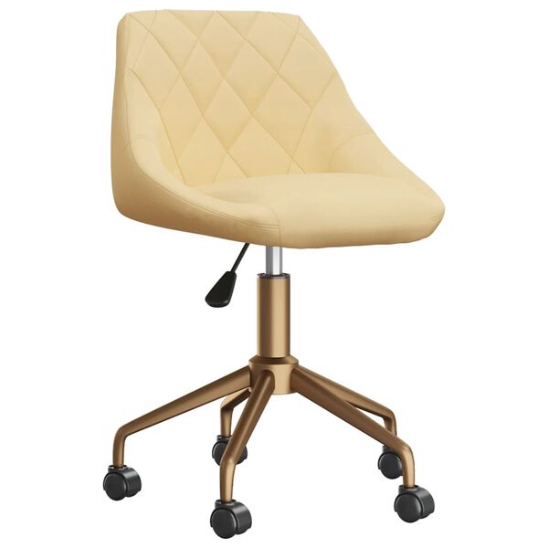 vidaXL Chaises pivotantes &agrave; manger lot de 2 cr&egrave;me velours