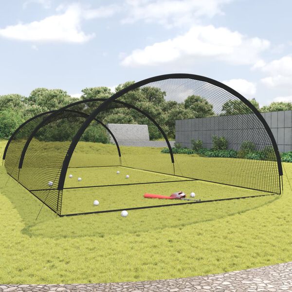 vidaXL Filet pour cage de frappe de baseball Noir 900x400x250 cm