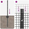 vidaXL Cl&ocirc;ture avec poteau Gris 0,4 x 100 m Acier et PVC