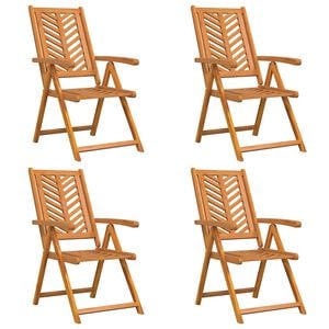 vidaXL Chaise de jardin 4 pc Marron Bois d'Acacia Massif