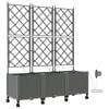 vidaXL Porte-plante de jardin avec irrigation et roues 3 pc Gris clair