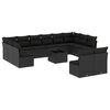 vidaXL Salon de jardin avec coussins 13 pcs noir r&eacute;sine tress&eacute;e