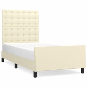 vidaXL Cadre de lit sans matelas cr&egrave;me 90x200 cm similicuir
