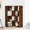 vidaXL Biblioth&egrave;que d'angle &agrave; 4 niveaux ch&ecirc;ne fum&eacute; bois d'ing&eacute;nierie