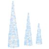 vidaXL Sapin de No&euml;l 3 pcs Blanc froid 20 x 20 x 80 cm Acrylique