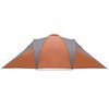 vidaXL Tente familiale &agrave; d&ocirc;me 6 personnes gris et orange imperm&eacute;able