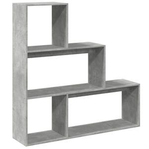 vidaXL &Eacute;tag&egrave;re s&eacute;paratrice de pi&egrave;ce 3 niveaux gris b&eacute;ton 123x29x123 cm